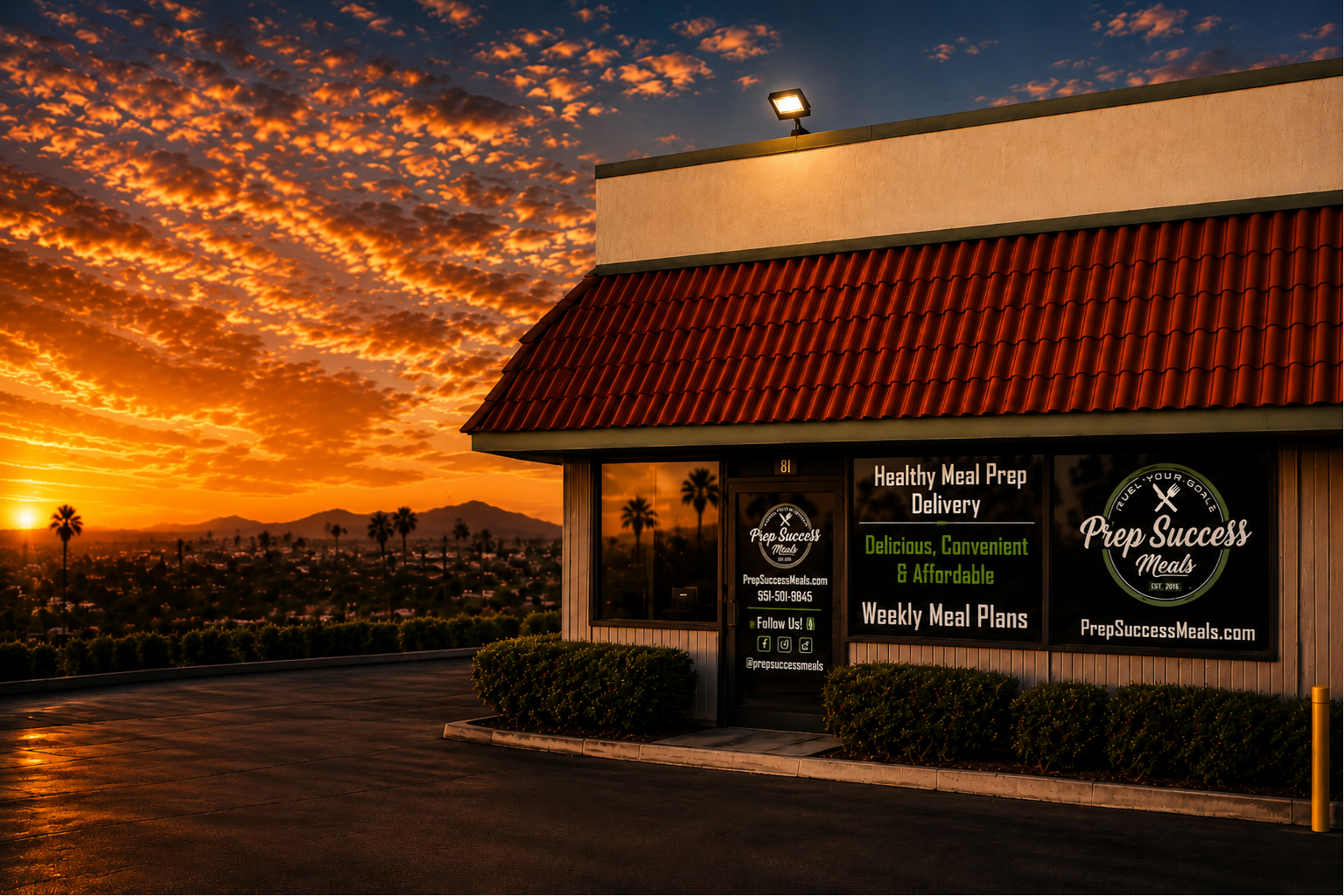 Inland Empire landscape at sunset
